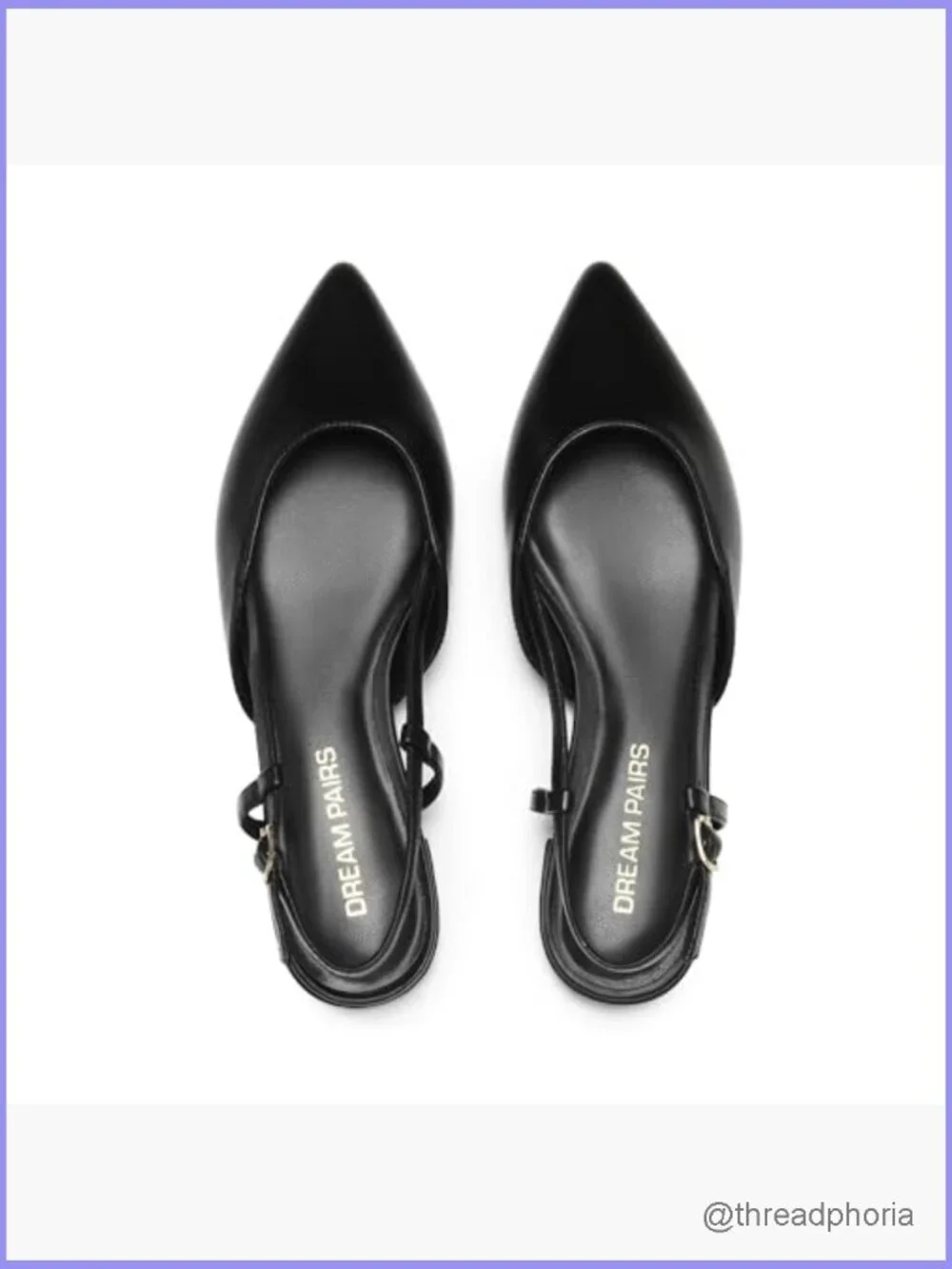 Pointed Toe Slingback Flats with Buckle Strap Lightweight Low Heel Office Work